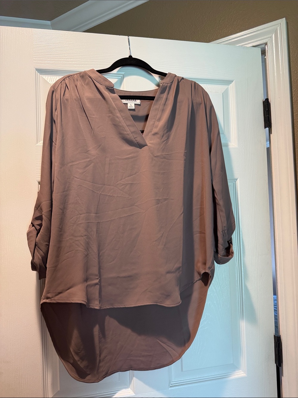 Zenana Roll-Sleeve Blouse - Women